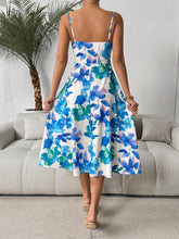Frenchy Women's Plant Print Slit Hem Cami Dress